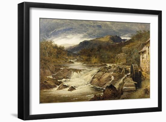 Mountainous Rocky Landscape with Stream and Watermill-Benjamin Williams Leader-Framed Giclee Print