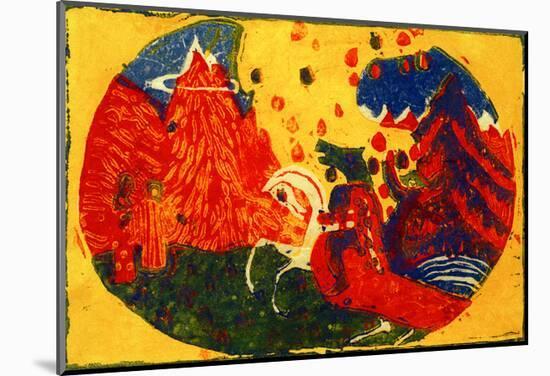 Mountains, 1911-Wassily Kandinsky-Mounted Giclee Print
