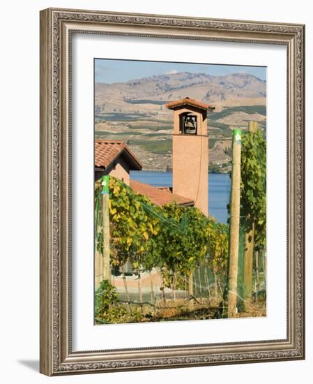 Mountains and Lake Chelan, Columbia Valley Appellation, Washington, USA-Janis Miglavs-Framed Photographic Print