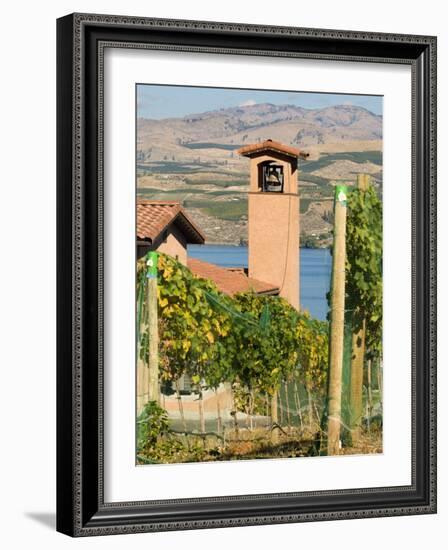 Mountains and Lake Chelan, Columbia Valley Appellation, Washington, USA-Janis Miglavs-Framed Photographic Print