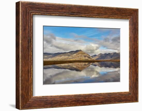 Mountains and reflections in a lake, near Hofn, southeast Iceland, Polar Regions-Nigel Hicks-Framed Photographic Print