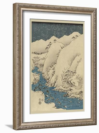 Mountains and Rivers on the Kiso Road (Kisoji No Sansen) No.1-Ando Hiroshige-Framed Art Print