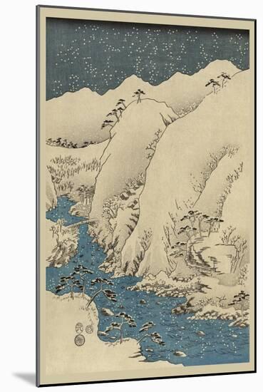 Mountains and Rivers on the Kiso Road (Kisoji No Sansen) No.1-Ando Hiroshige-Mounted Art Print