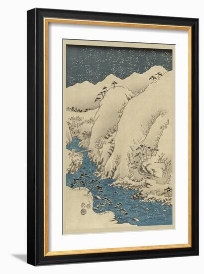 Mountains and Rivers on the Kiso Road (Kisoji No Sansen) No.1-Ando Hiroshige-Framed Art Print