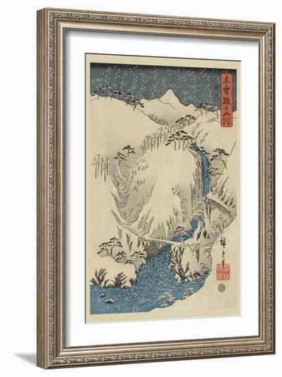 Mountains and Rivers on the Kiso Road (Kisoji No Sansen) No.3-Ando Hiroshige-Framed Art Print
