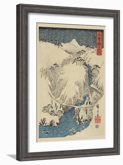 Mountains and Rivers on the Kiso Road (Kisoji No Sansen) No.3-Ando Hiroshige-Framed Art Print