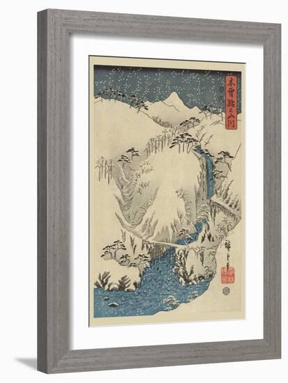 Mountains and Rivers on the Kiso Road (Kisoji No Sansen) No.3-Ando Hiroshige-Framed Art Print