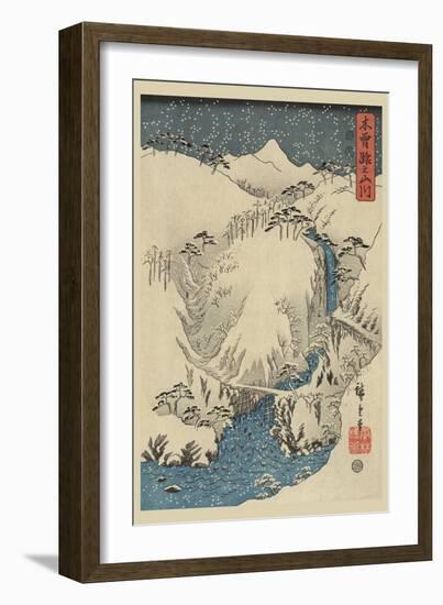 Mountains and Rivers on the Kiso Road (Kisoji No Sansen) No.3-Ando Hiroshige-Framed Art Print