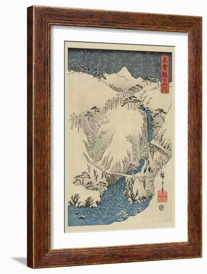 Mountains and Rivers on the Kiso Road (Kisoji No Sansen) No.3-Ando Hiroshige-Framed Art Print