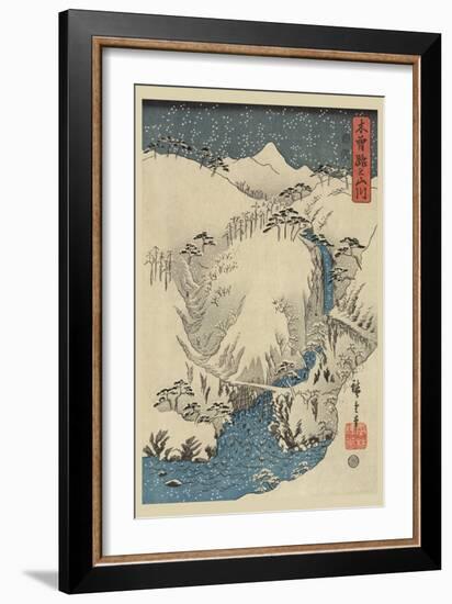 Mountains and Rivers on the Kiso Road (Kisoji No Sansen) No.3-Ando Hiroshige-Framed Art Print