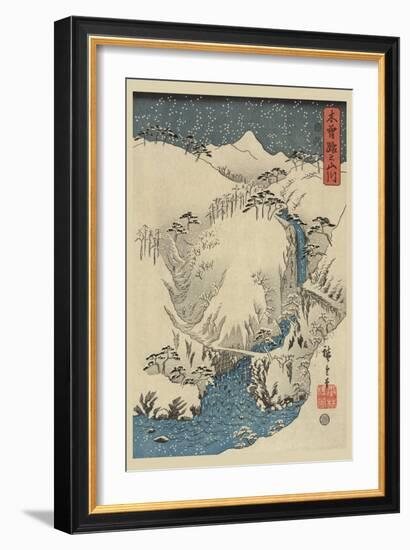 Mountains and Rivers on the Kiso Road (Kisoji No Sansen) No.3-Ando Hiroshige-Framed Art Print