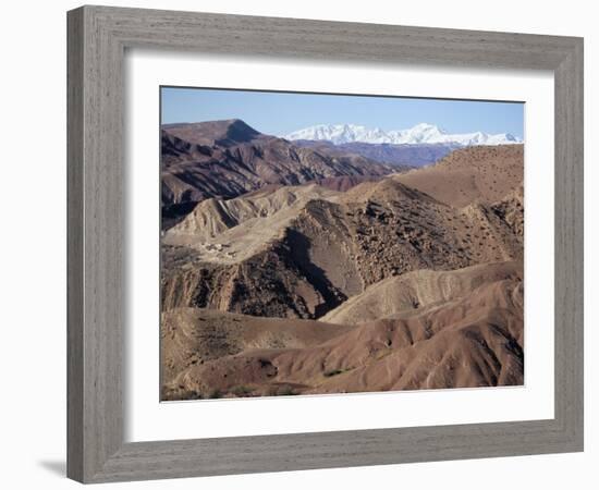 Mountains and Village Near Telouet, High Atlas Mountains, Morocco, North Africa, Africa-David Poole-Framed Photographic Print