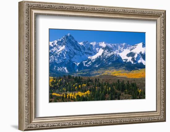 Mountains covered in snow, Sneffels Range, Colorado, USA-null-Framed Photographic Print