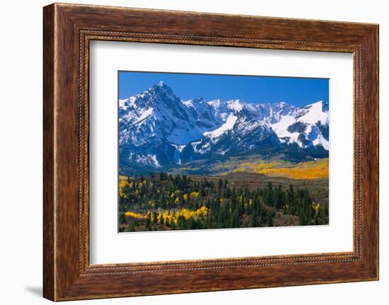 Mountains covered in snow, Sneffels Range, Colorado, USA-null-Framed Photographic Print