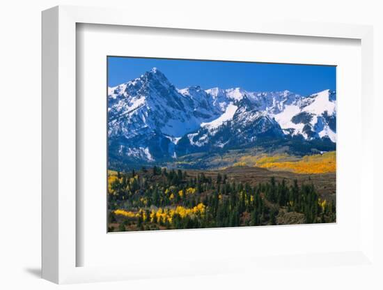 Mountains covered in snow, Sneffels Range, Colorado, USA-null-Framed Photographic Print