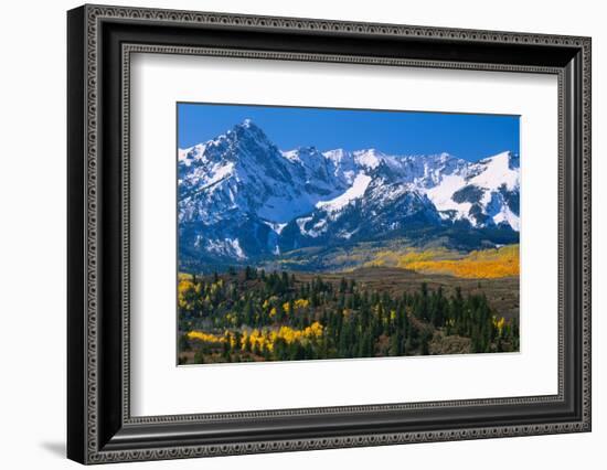 Mountains covered in snow, Sneffels Range, Colorado, USA-null-Framed Photographic Print