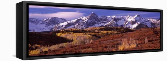 Mountains Covered with Snow and Fall Colors, Near Telluride, Colorado, USA-null-Framed Premier Image Canvas