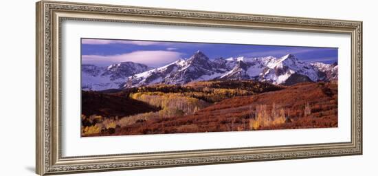 Mountains Covered with Snow and Fall Colors, Near Telluride, Colorado, USA-null-Framed Photographic Print