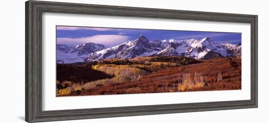 Mountains Covered with Snow and Fall Colors, Near Telluride, Colorado, USA-null-Framed Photographic Print