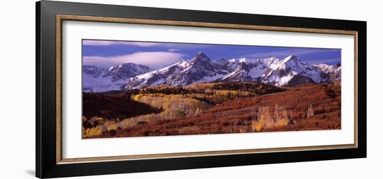 Mountains Covered with Snow and Fall Colors, Near Telluride, Colorado, USA-null-Framed Photographic Print