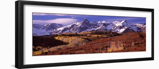 Mountains Covered with Snow and Fall Colors, Near Telluride, Colorado, USA-null-Framed Photographic Print