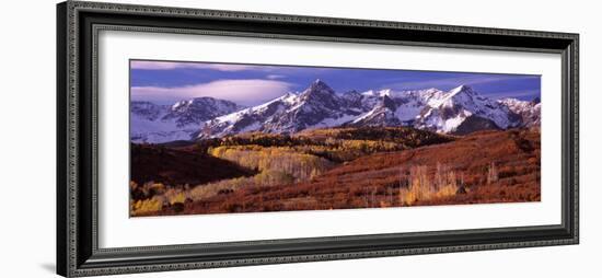 Mountains Covered with Snow and Fall Colors, Near Telluride, Colorado, USA-null-Framed Photographic Print