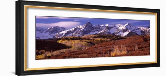 Mountains Covered with Snow and Fall Colors, Near Telluride, Colorado, USA-null-Framed Photographic Print