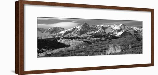 Mountains Covered with Snow and Fall Colors, Near Telluride, Colorado, USA-null-Framed Photographic Print