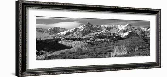 Mountains Covered with Snow and Fall Colors, Near Telluride, Colorado, USA-null-Framed Photographic Print