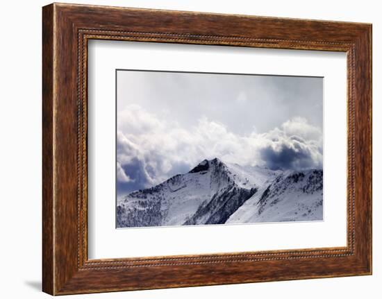 Mountains in Evening Cloudy Sky-BSANI-Framed Photographic Print