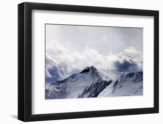 Mountains in Evening Cloudy Sky-BSANI-Framed Photographic Print