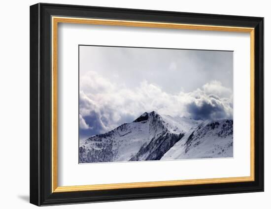 Mountains in Evening Cloudy Sky-BSANI-Framed Photographic Print