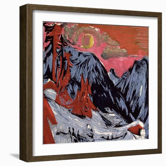 Mountains in Winter, 1919-Ernst Ludwig Kirchner-Framed Giclee Print