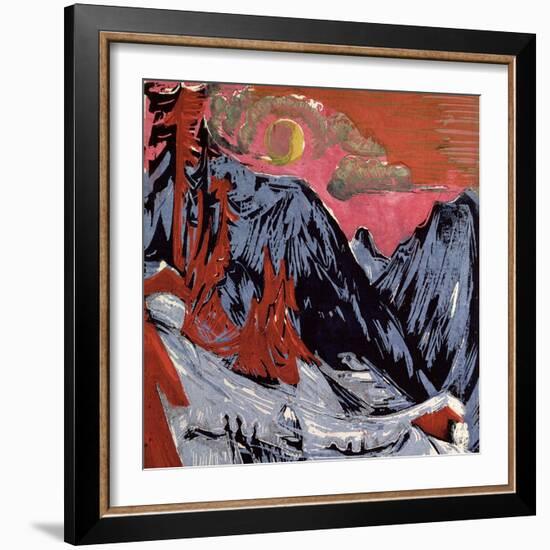 Mountains in Winter, 1919-Ernst Ludwig Kirchner-Framed Giclee Print