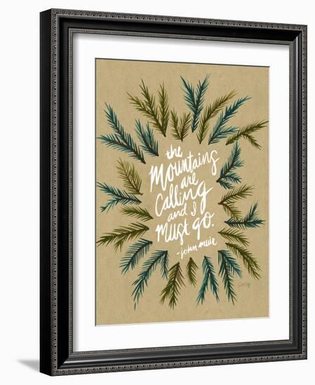 Mountains Kraft White-Cat Coquillette-Framed Giclee Print