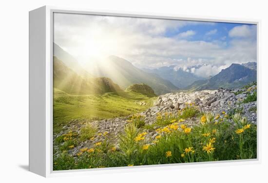 Mountains Landscape in Vorarlberg, Austria-egal-Framed Premier Image Canvas