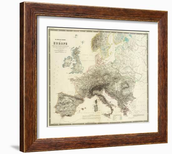 Mountains of Europe, c.1854-Alexander Keith Johnston-Framed Art Print