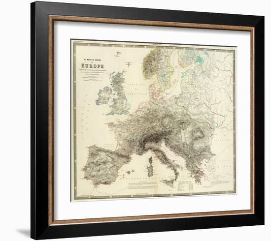 Mountains of Europe, c.1854-Alexander Keith Johnston-Framed Art Print