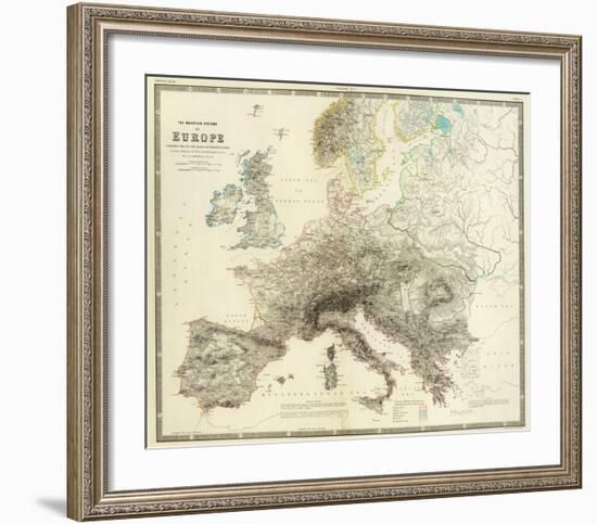 Mountains of Europe, c.1854-Alexander Keith Johnston-Framed Art Print