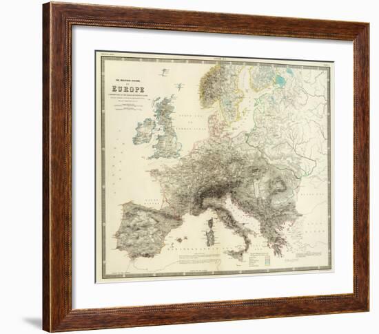 Mountains of Europe, c.1854-Alexander Keith Johnston-Framed Art Print