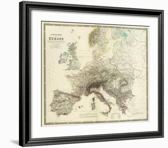 Mountains of Europe, c.1854-Alexander Keith Johnston-Framed Art Print