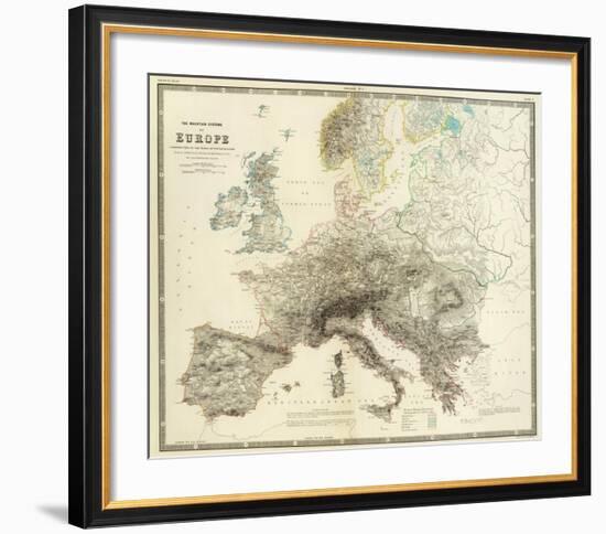 Mountains of Europe, c.1854-Alexander Keith Johnston-Framed Art Print