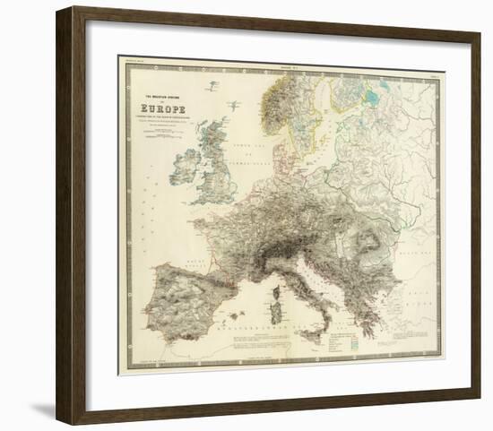 Mountains of Europe, c.1854-Alexander Keith Johnston-Framed Art Print