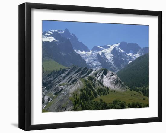 Mountains of the Haute-Alpes, Viewed from the Col De Galibier, 2704M, in the Alps, Provence, France-David Hughes-Framed Photographic Print