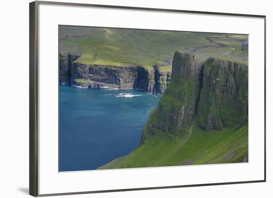 Mountains Of Vagar, Part Of The Faroe Islands. Denmark, Faroe Islands-Martin Zwick-Framed Premium Photographic Print