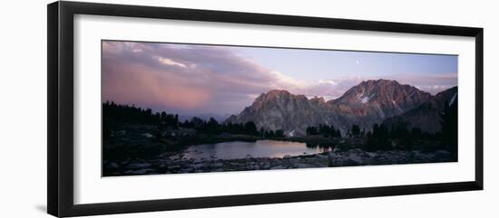 Mountains Overlooking a Lake, Sawtooth Mountains, Idaho, USA-null-Framed Photographic Print