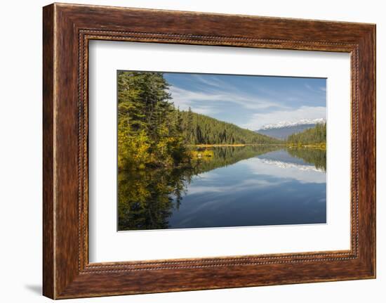 Mountains reflected in a lake along Valley of Five Lakes trail, Jasper National Park, UNESCO World -Jon Reaves-Framed Photographic Print