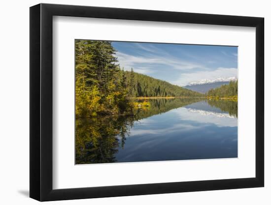 Mountains reflected in a lake along Valley of Five Lakes trail, Jasper National Park, UNESCO World -Jon Reaves-Framed Photographic Print