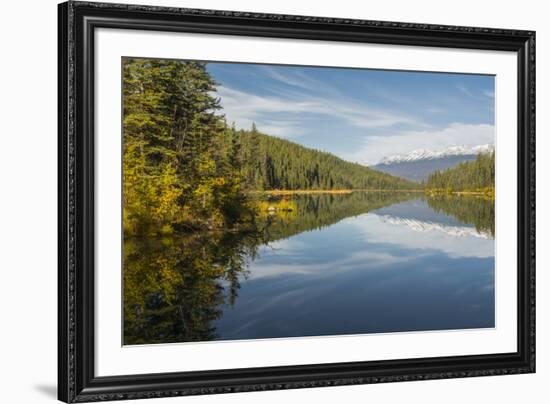 Mountains reflected in a lake along Valley of Five Lakes trail, Jasper National Park, UNESCO World -Jon Reaves-Framed Photographic Print