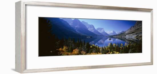 Mountains Reflected in Lake, Glacier National Park, Montana, USA-null-Framed Photographic Print